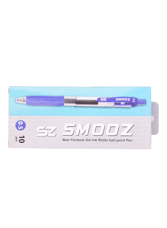 SMOOZ 10-Piece New Formula Gel-Ink Roller Ballpoint Pen Blue 0.5 mm 145646 - Image 2